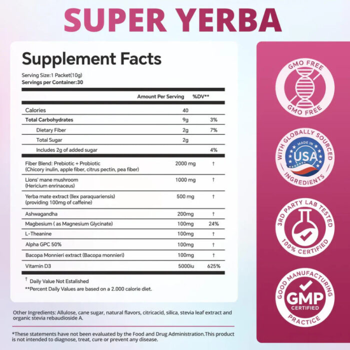 Té instantáneo en polvo Zooone Super Yerba